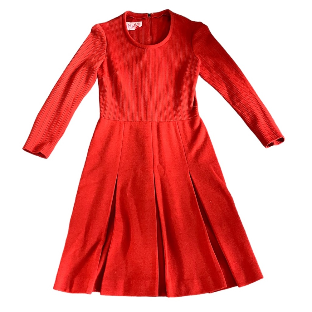 Vintage Alamor Dress Burnt Orange fit flare 1970’s fashion dress Small - Picture 5 of 12